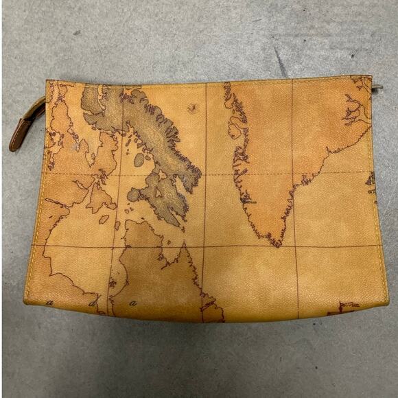 1' Classe Alviero Martini | Australia Classe Geo Cotton Leather Clutch Pouch - Picture 2 of 5